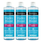 Neutrogena Hydro Boost Triple Micellar Water with Hyaluronic Acid 400ml - 3 PACK