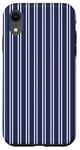 Coque pour iPhone XR Blue Nay Rayures blanches pour fille Esthétique Preppy Stripe