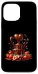 Coque pour iPhone 13 Pro Max Fontaine à chocolat en forme de cœur - Saint-Valentin romantique