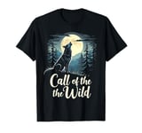 Call of the Wild Howling Wolf Under Full Moon T-Shirt