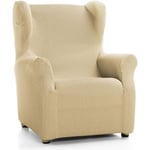 ECOMMERC3 Housse de Fauteuil à Oreilles élastique et Extra Douce Couleur Beige - Housse de Fauteuil à Oreilles réglable 100% fabriquée en Espagne