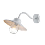 Applique Murale Extérieur Inox Verre E27 IP44 B : 27,5 CM Blanc Lampe Jardin