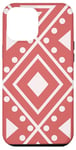 Coque pour iPhone 14 Plus Motif géométrique tribal sur fond rose clair mauve