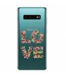 Coque Galaxy S10 PLUS love fleur multi transparente