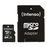 Intenso® 64GB Micro SD UHS-I Minneskort inkl. Adapter