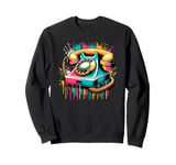 Splash Art Vintage Telephone Landline Dial Sweatshirt