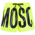 Moschino Mens Brand Print Logo Bright Yellow Short Swim Shorts material_polyester - Size Medium