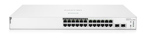 Aruba Instant on 1830 Commutateur Smart Managed Couche 24 Ports avec PoE, 24 x 1G, 2 SFP, 12 x CL4 PoE (195 W), sans Ventilateur, câble UE (JL813A#ABB)