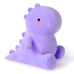 shownicer Animaux en Peluche Dinosaure Oreiller en Peluche Kawaii Dinosaure Peluche Jouet Animal Poupée Coussin Peluche Cadeau pour Enfants Filles 3+ Ans (Violet, 25cm)