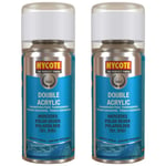 Hycote Colour Spray Paint Aerosol  Mercedes Polar Silver 150ml Fast Dry x2