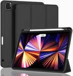 New Ipad Pro 11 Inch Case 2022(4th Gen)/2021(3rd Gen)/2020(2nd Gen) With Pencil Holder,Smart Ipad Case [Support Touch Id And Auto Wake/Sleep] With Auto 2nd Gen Pencil Charging