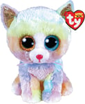 TY Heather the Cat 36250 Beanie Baby Soft Toy Multicoloured, 15cm