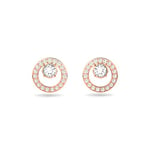 Swarovski Boucles d'oreilles Creativity Circle, petit, blanc, plaqué or rose