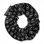 Valentino Garavani Silk Hair Scrunchie Black & White 100% Silk New in Sealed Bag