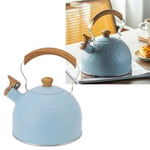 Whistling Tea Kettle 2.5L Sky Blue Whistle Sound Stainless Steel Ergonomi LVE UK