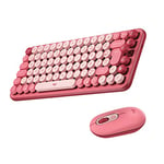 Logitech Pop Combo Souris et Clavier Mécanique Sans Fil - Emojis Personnalisables, SilentTouch,défilement de précision/Rapide, Design Compact, Bluetooth,USB, Multi-appareils, FR AZERTY - Heartbreaker