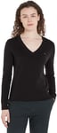 Tommy Hilfiger Women's V-Neck Jersey Jumper, Black (Black), XL