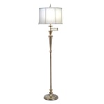 Lampadaire Luminaire de Salon Fonte de Zinc Toile Laiton H 167,6 CM