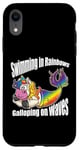 iPhone XR Swimming in Rainbows Galloping on Waves Mystic Hybrid Case