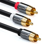 5m Câble de Subwoofer-Cinch RCA Câble en Y Câble Coaxial Numérique-Fiches Plaquées or-Câble Audio-Cinch Connecteur à 2x Cinch Connecteur