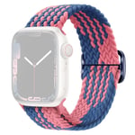 SKALO Punottu -ranneke Apple Watch Series 4-6 44mm - Pinkki-Sininen