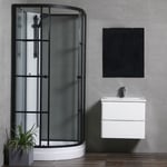 Bathlife Duschkabin Betrakta 80x80 Svart/Vit vitsvart 40960469