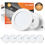 ALUSSO Spot LED Encastrable,Spot salle de bain IP44,Spot Led Extra Plat 25.5MM,9W 690Lumen Spots encastrés led 3000K Blanc,Découper 115-135MM,Pour Cuisine Salon Couloir Lot de 6