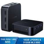 Blackview MP80 Mini PC - RAM 16 Go Stockage 512 Go M.2 SSD, Windows 11 Pro, WiFi 2.4G+5G, Intel Alder Lake N95, 3.40 GHz - Blue