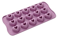 Zeller 43522 Candy - Coeur Moule à Chocolat Silicone Rose 21 x 11,5 x 1,5 cm