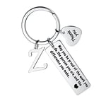 MADHAHEFU Thank You Gifts Retirement Farewell Appreciation Gifts Keychain Initial Gift For Coworker Leaving Gifts For Boss Employee With A Letter Pendant (Z)