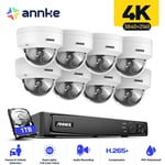 Annke - Kit de vidéosurveillance réseau Ultra hd 4K nvr, caméra de vidéosurveillance 8 × 8MP Caméras de sécurité enregistrement audio - Disque dur 1