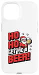 iPhone 15 Ho Ho Ho! Get Me A Beer! 8-bit Santa Christmas Festive Beer Case