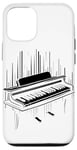 Coque pour iPhone 12/12 Pro Clés de piano Esquisse Jazz Musique Pianiste