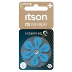 ITSON, PR675 Piles Zinc-air, Paquet de 6, idéales pour Les appareils auditifs Intra-Auriculaires et Supra-Auriculaires, Emballage sans Plastique, PR675(44) IT/6RM