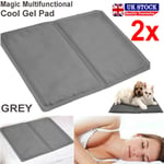 2 X Magic Cooling Gel Pad Pillow Cooling Mat Laptop Cool Cushion Yoga Pet Bed UK