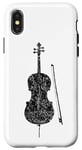 Coque pour iPhone X/XS Cello et Archet (Noir Ancien) Violoncello