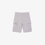 Lacoste Short cargo en molleton gratté de coton Taille 4 ans Gris Chine