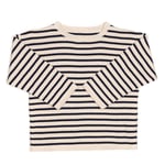 HUTTEliHUT O-NECK sweater cotton – off white/navy - 4-6år