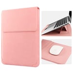 HoYiXi 14 Pouce Housse pour Laptop Cuir Pochette Case Compatible avec MacBook Pro 14 2021/ASUS Vivobook 14/HP Pavilion X360/Lenovo IdeaPad 14/Dell Lenovo HP ASUS Acer Huawei Matebook 14'' PC, Rose