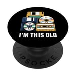 Retro Cassette Tape Floppy Disc CD 90s Birthday Gift PopSockets Adhesive PopGrip