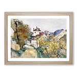 House Of Dr. Gachet By Paul Cezanne Classic Painting Framed Wall Art Print, Ready to Hang Picture for Living Room Bedroom Home Office Décor, Oak A4 (34 x 25 cm)