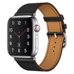 Apple Watch 8/7/6/5/4/3/2/1/SE - 45/44/42mm - Äkta läder armband - Svart