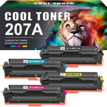 207A Cartouche de Toner Compatible pour HP 207A 207X Color Laserjet Pro MFP M283fdw M255dw M282nw M283fdn M255nw W2210A W2211A W2212A W2213A - Noir Cyan Jaune Magenta.[G53]