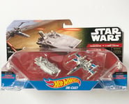 STAR WARS HOT WHEELS DIE CAST SHIPS SET X-WING & TRANSPORTER 2 MODELS (4+) *NEW*