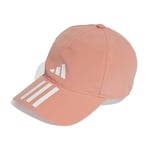 adidas Unisex 3-Stripes AEROREADY Running Training Baseball Cap, Wonder Clay/White/White, L