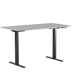 Höj och sänkbart skrivbord, digital display, svart stativ, grå bordsskiva 180x80 cm