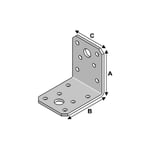 Equerre sans renfort (h x l x l x ép) 60 x 60 x 45 x 3,0 mm - AL-EA06060430 Alsafix