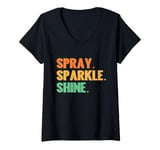 Womens Spray Sparkle Shine Painter V-Neck T-Shirt