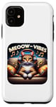 Coque pour iPhone 11 Meeow-Vibes Casque pour chat