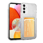 Case for Samsung Galaxy A14 Shock Absorbing Gel Clear Cover Card Holder Clear